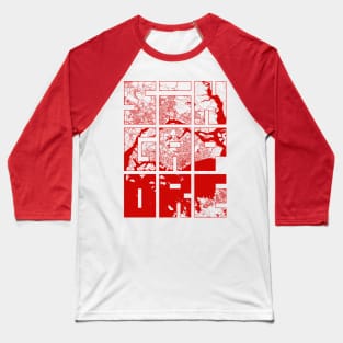 Singapore City Map Typography - Oriental Baseball T-Shirt